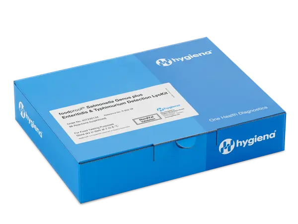 Caja del kit foodproof Salmonella Genus plus Enteritidis & Typhimurium Detection LyoKit de Hygiena
